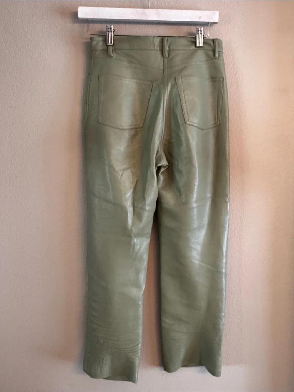 Wilfred Sage Green Faux Leather Waistband‎ Pants